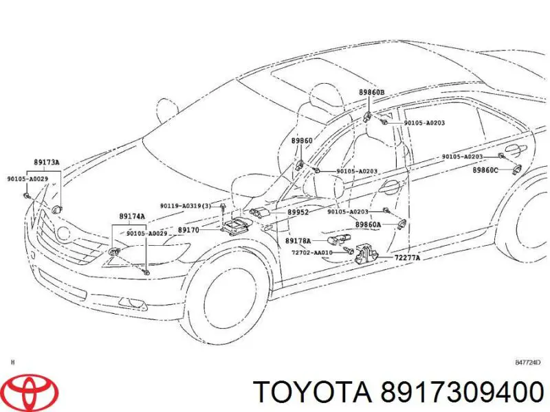 8917309400 Toyota Датчик Ейрбег передній