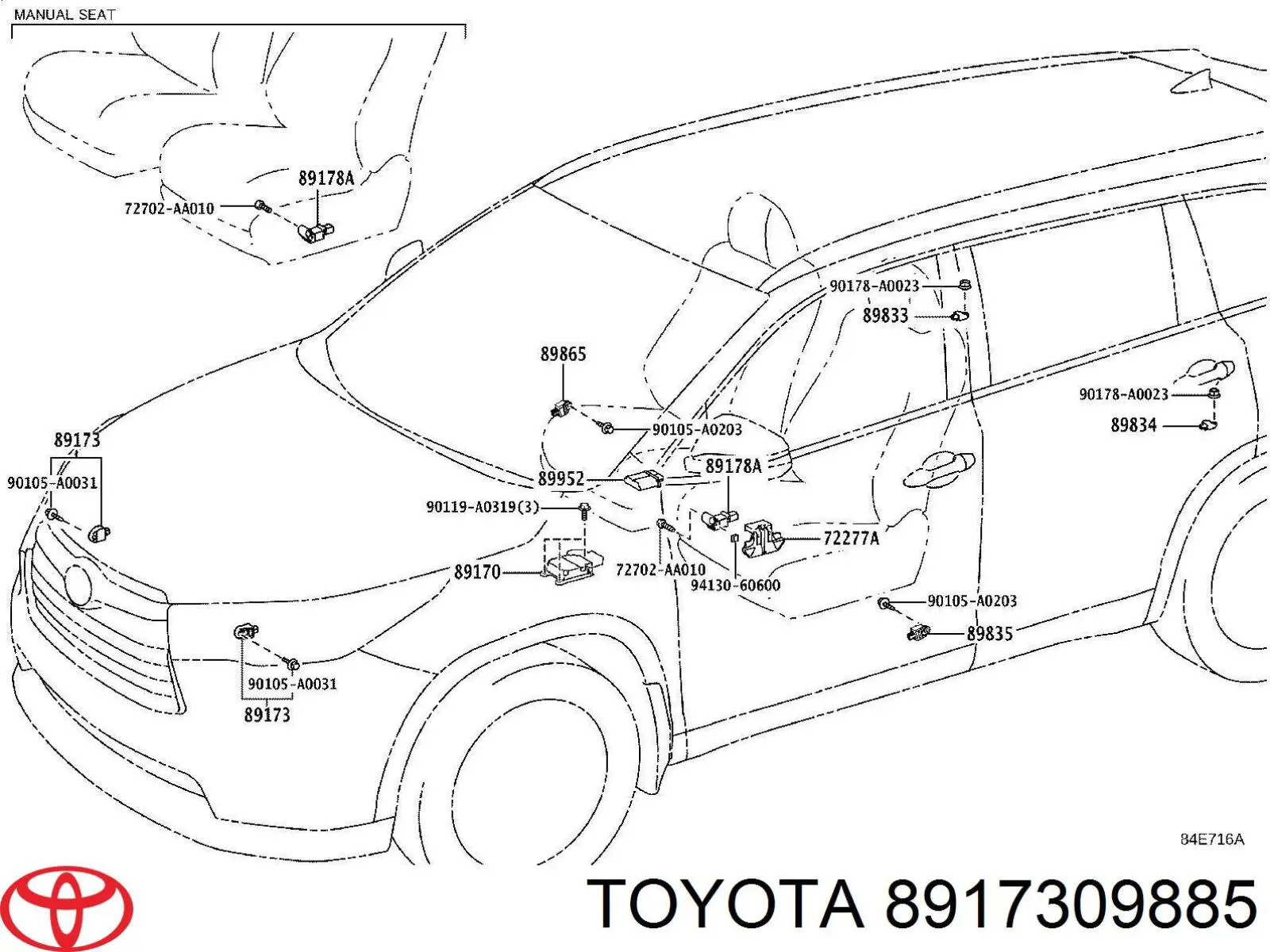 8917309885 Toyota Датчик Ейрбег передній