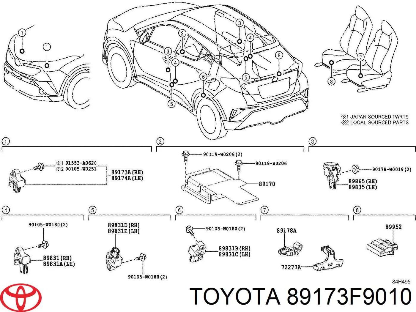 Датчик Ейрбег передній Toyota 89173F9010 ціна, від 21.73 USD