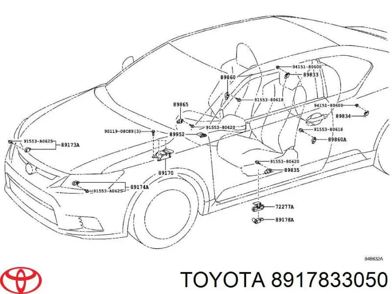 8917833050 Toyota Датчик Ейрбег передній