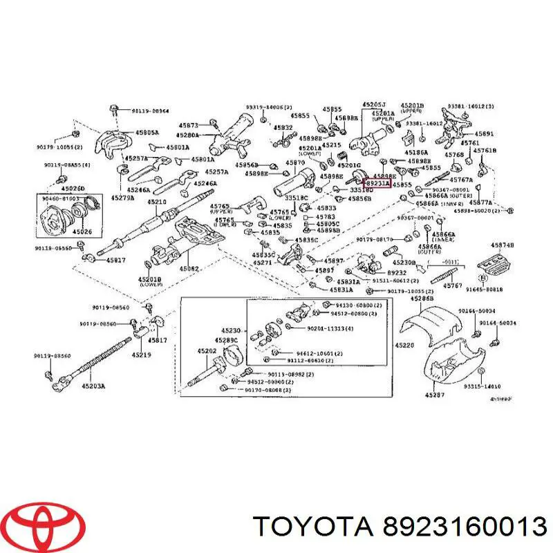 Мотор переміщення рульової колонки, механізму нахилу Toyota 8923160013 ціна, від 186.77 USD