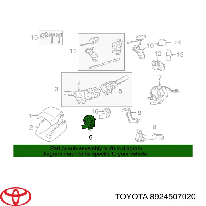 Датчик повороту керма Toyota 8924507020 ціна, від 43.07 USD