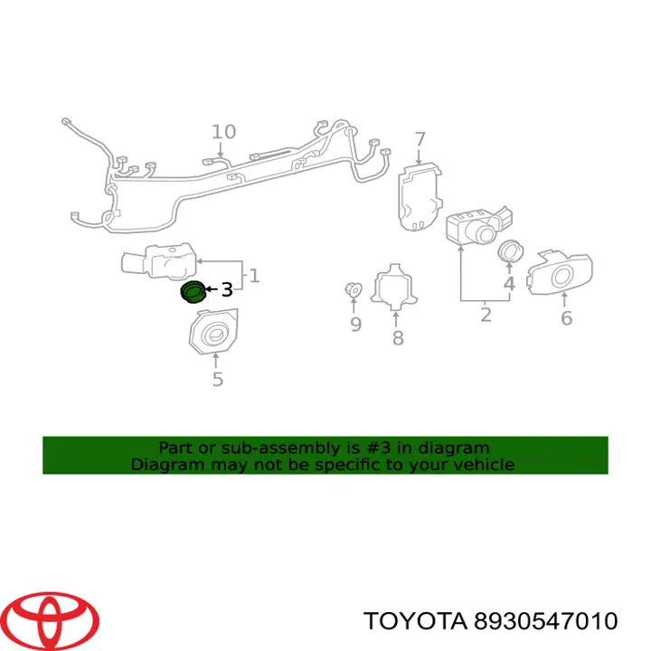 Ущільнююче кільце парктроніка Toyota HIGHLANDER (U7, H7) (Тойота Хайлендер)