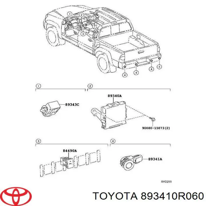 893410R060 Toyota Датчик сигналізації паркування (парктронік), задній бічній