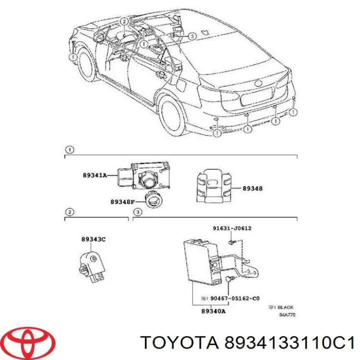 8934133110C1 Toyota Датчик сигналізації парковки (парктронік), задній