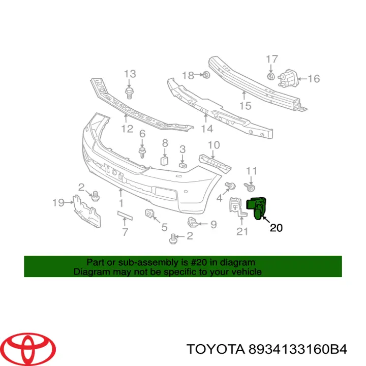 8934133160B4 Toyota датчик сигналізації паркування (парктронік, передній бічний)