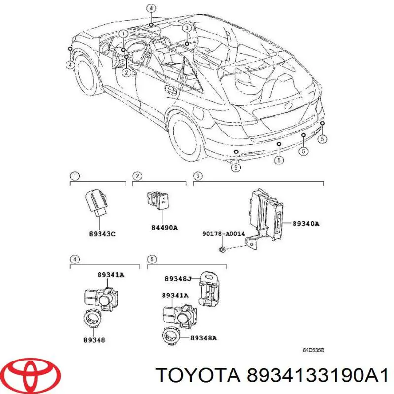 Датчик сигналізації паркування (парктронік), передній 8934133190A1 Toyota