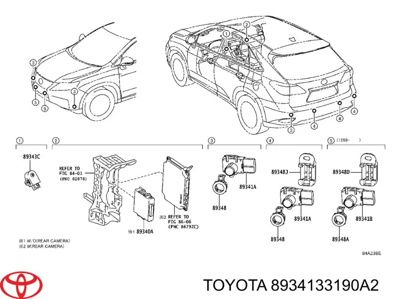 8934133190A4 Toyota датчик сигналізації паркування (парктронік, задній бічній)