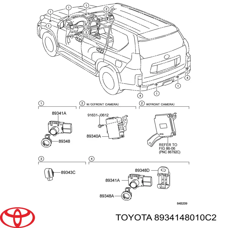 8934148010C2 Toyota датчик сигналізації паркування (парктронік, задній)