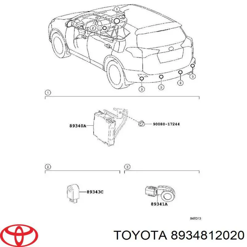 TOYOTA 8934812020 кронштейн датчика парктроніка, передній бічний Toyota RAV4