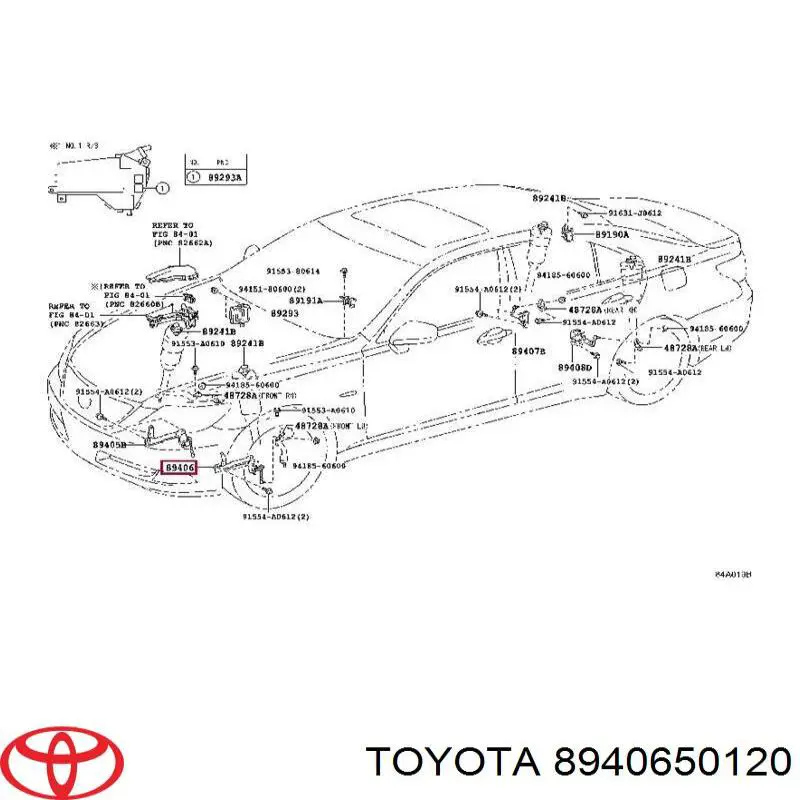 8940650130 Toyota датчик рівня положення кузова, передній лівий