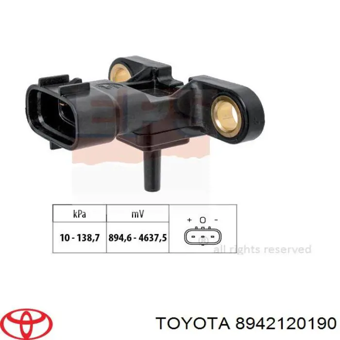 8942120190 Toyota датчик тиску у впускному колекторі, map