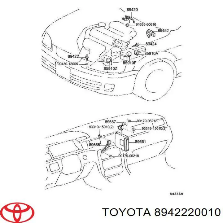 8942220010 Toyota датчик температури охолоджуючої рідини