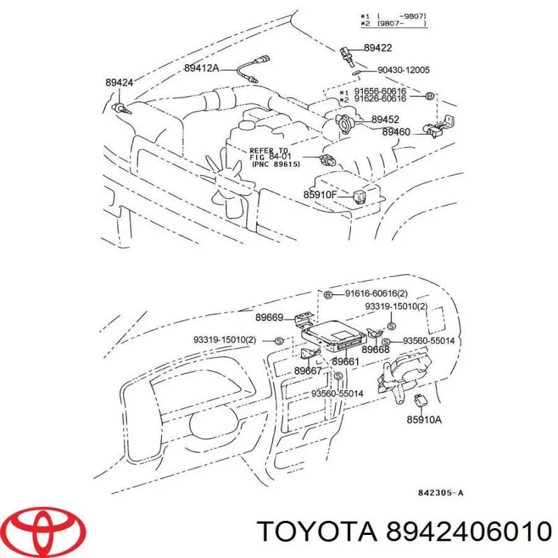 8942406010 Toyota датчик температури повітряної суміші