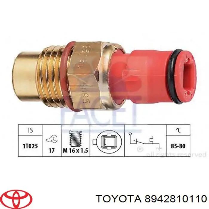 8942810110 Toyota термо-датчик включення вентилятора радіатора