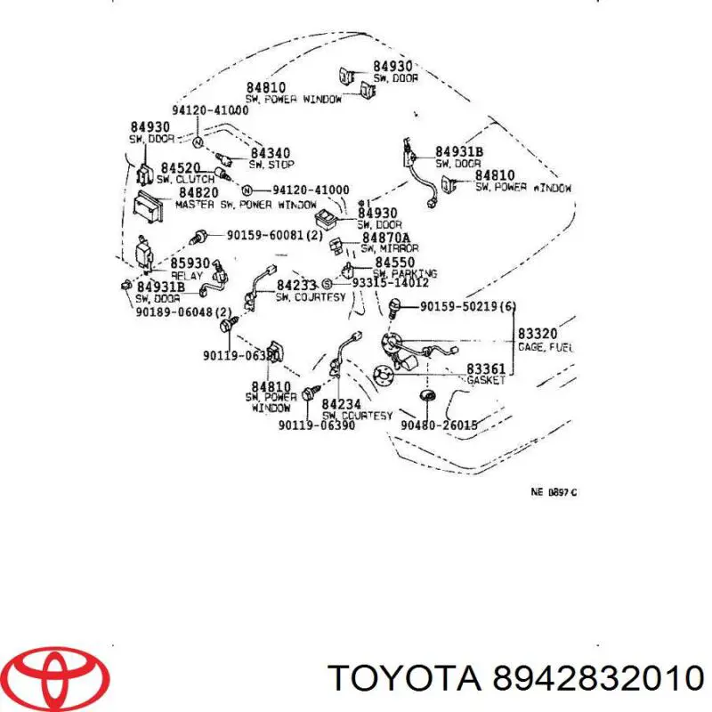 8942832010 Toyota термо-датчик включення вентилятора радіатора