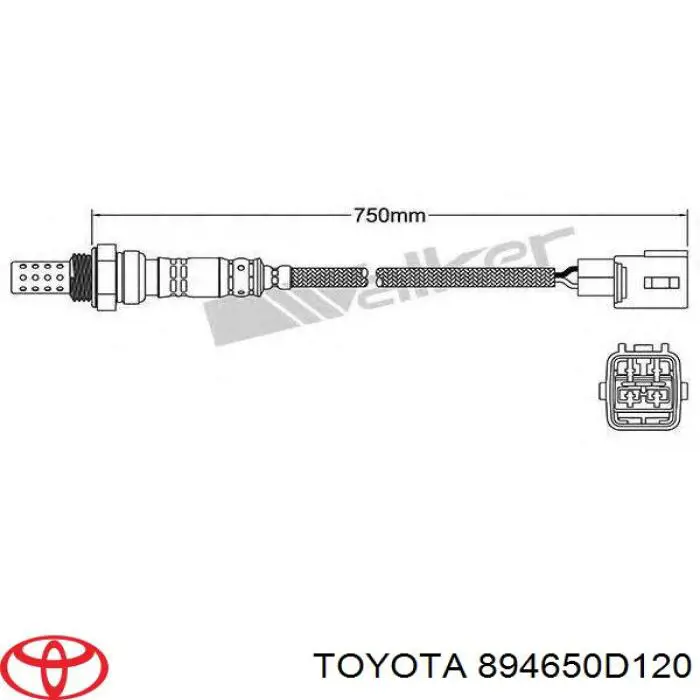 894650D120 Toyota лямбда-зонд, датчик кисню після каталізатора
