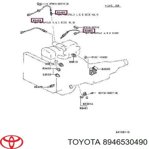 8946530490 Toyota лямбда-зонд, датчик кисню після каталізатора