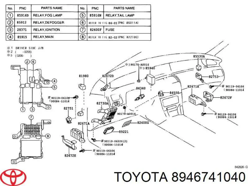 8946741040 Toyota лямбда-зонд, датчик кисню до каталізатора, правий