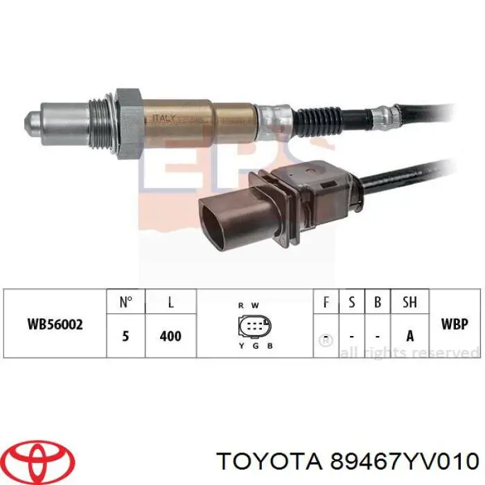 Лямбдазонд, датчик кисню до каталізатора Toyota 89467YV010 ціна, від 25.34 USD