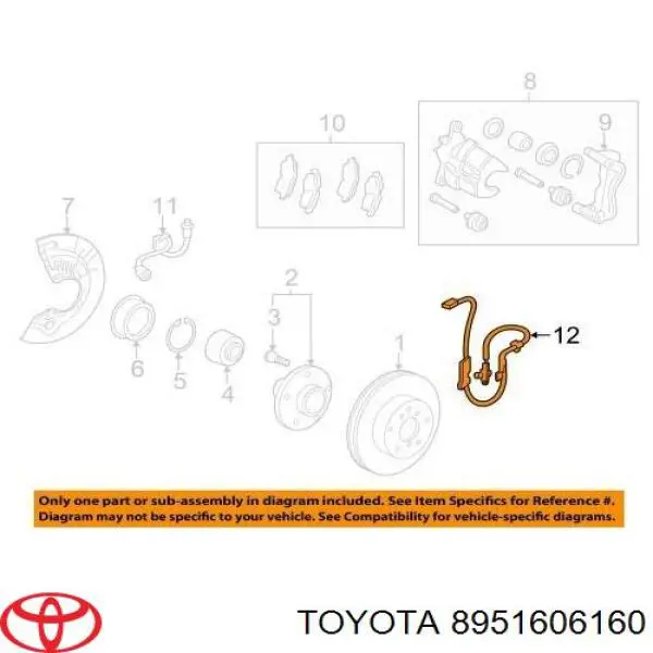 Датчик АБС (ABS) задній, лівий 8951606160 Toyota