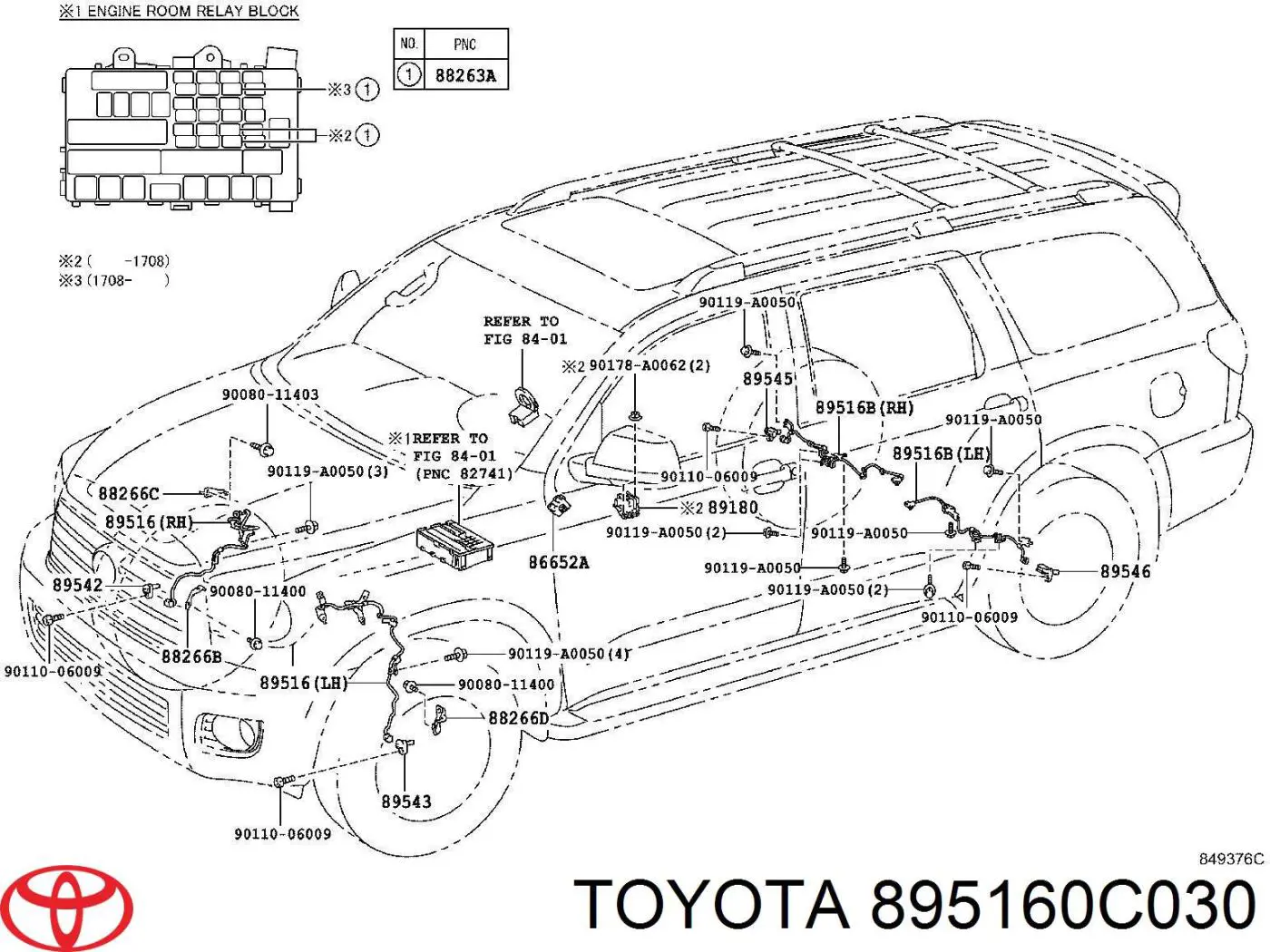 Дріт датчика АБС передній правий Toyota 895160C030 ціна, від 38.01 USD