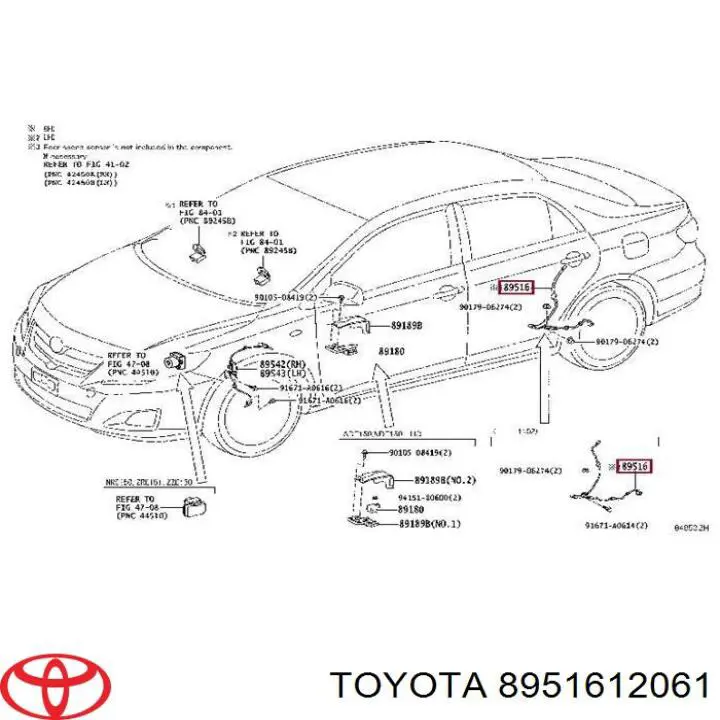 8951612061 Toyota дріт датчика абс задній лівий