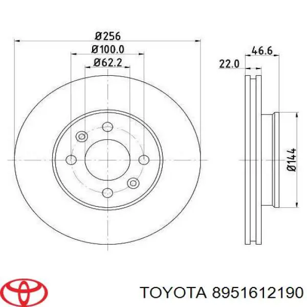 Дріт датчика АБС задній лівий 8951612190 Toyota