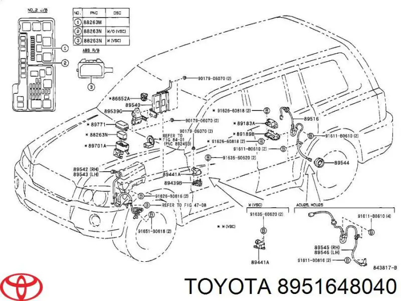 8951648040 Toyota датчик абс (abs задній, лівий)