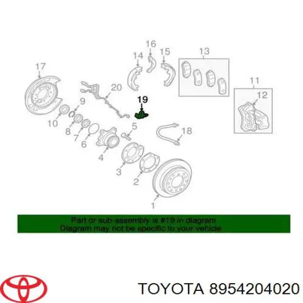 8954204020 Toyota датчик абс (abs передній, правий)
