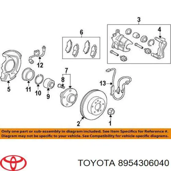 Купити 8954306040 Toyota Датчик АБС (ABS) передній, лівий