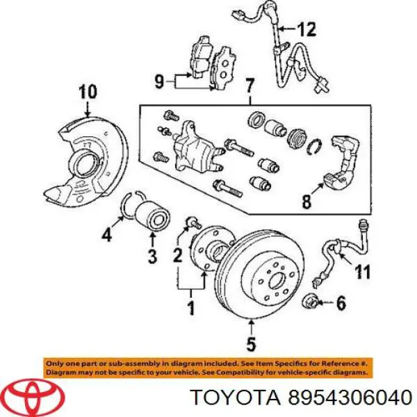 Датчик ABS передній лівий Toyota 8954306040 ціна, від 36.30 USD