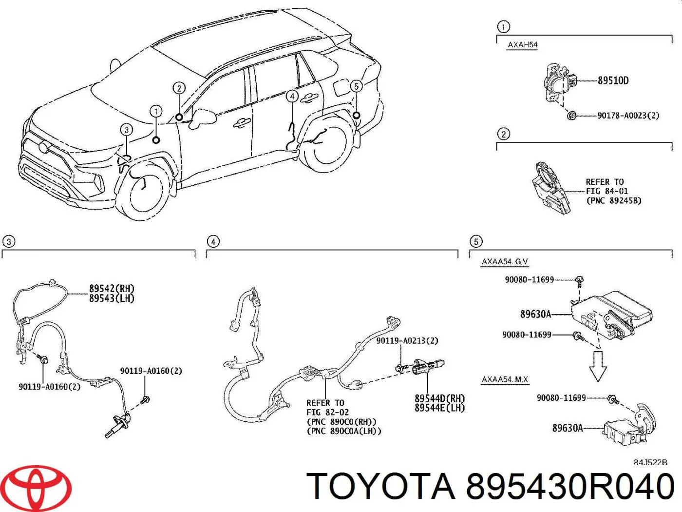 Датчик ABS передній лівий Toyota 895430R040 ціна, від 95.02 USD