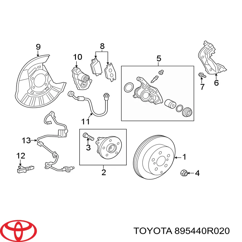 895440R020 Toyota Датчик АБС (ABS) задній