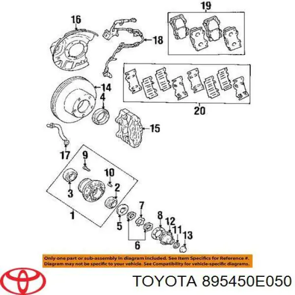 Датчик ABS задній правий Toyota 8954548040 ціна, від 18.79 USD
