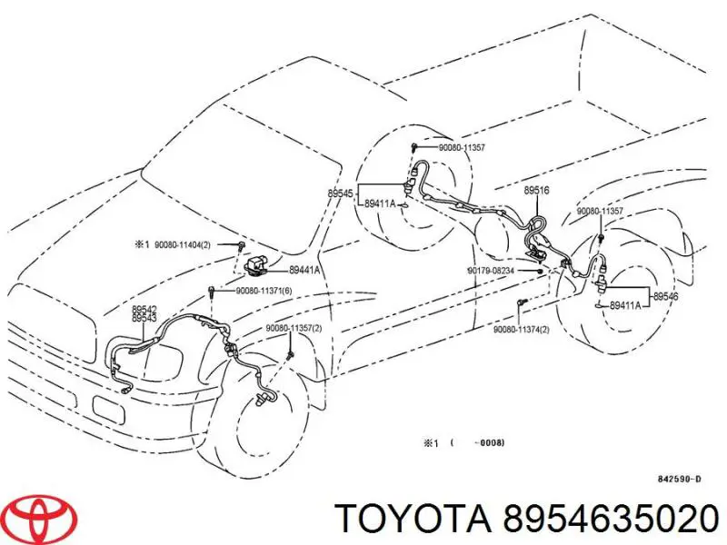  Датчик АБС (ABS) задній, лівий Toyota Hilux 