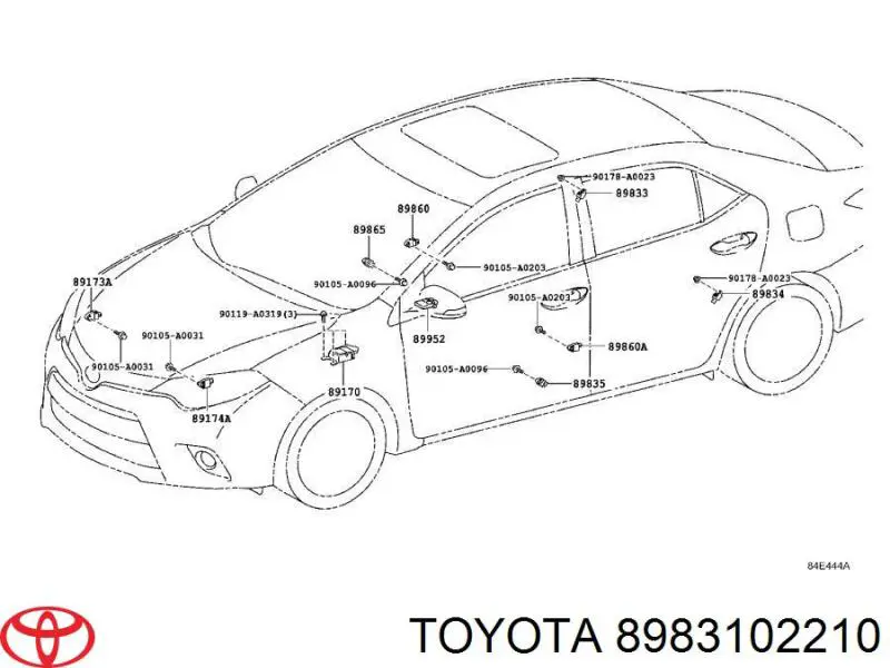 8983102210 Toyota Датчик подушки безпеки