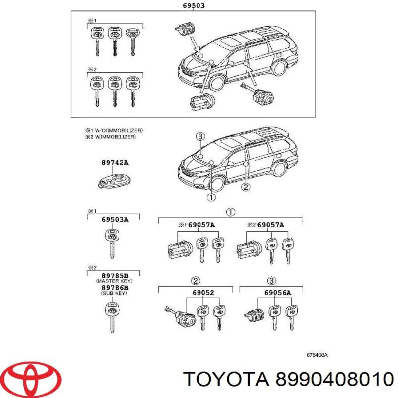 8990408010 Toyota Брелок управління сигналізацією
