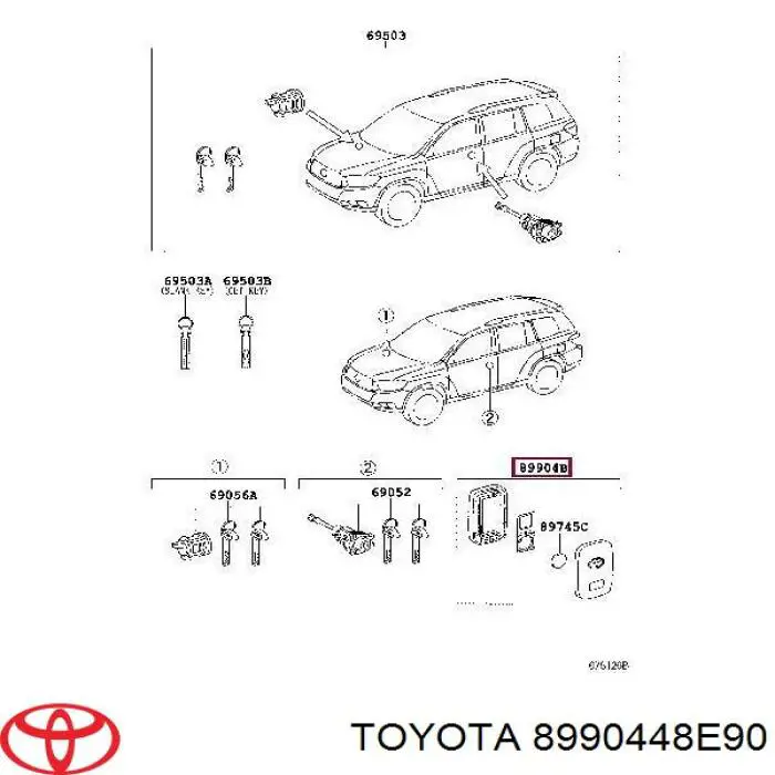 8990448E90 Toyota Ключ замка запалювання
