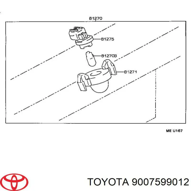 9007599012 Toyota цоколь (патрон лампочки покажчика поворотів)