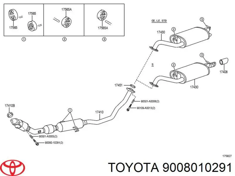 Купити 9008010291 Toyota Болт вихлопної системи (глушника)