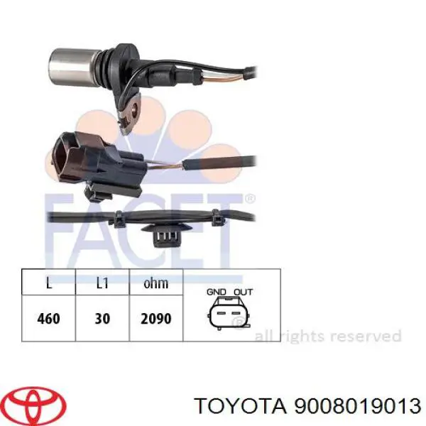 Датчик обертів колінвалу Toyota 9008019013 ціна, від 12.67 USD