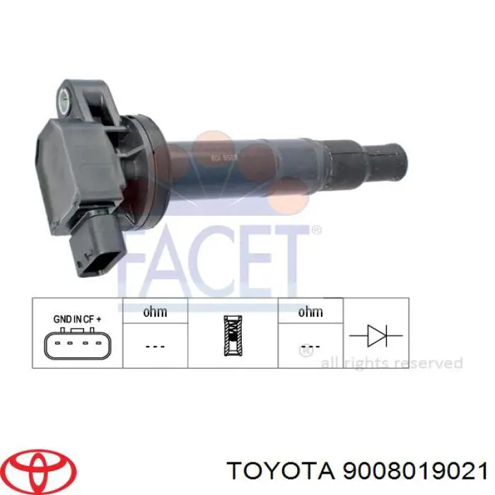 Котушка запалювання Toyota 9008019021 ціна, від 12.67 USD