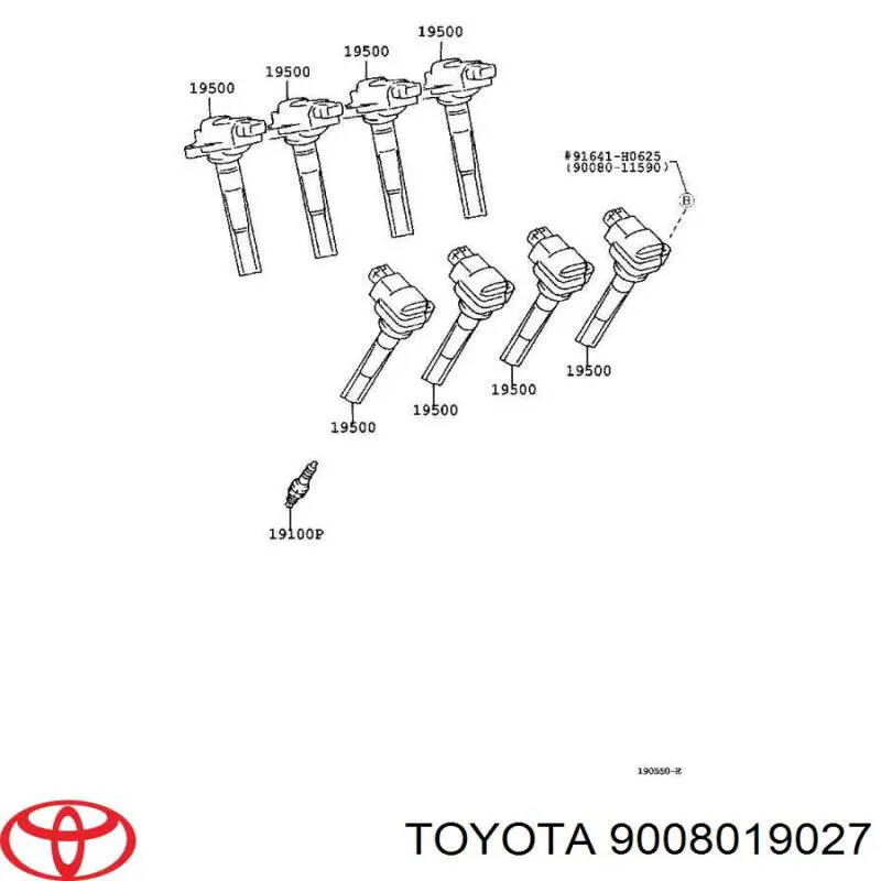 9008019027 Toyota котушка запалювання