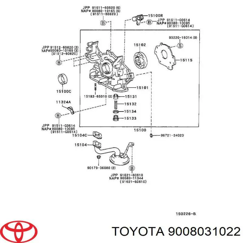 Сальник АКПП/КПП, вихідного/вторинного валу 9008031022 Toyota