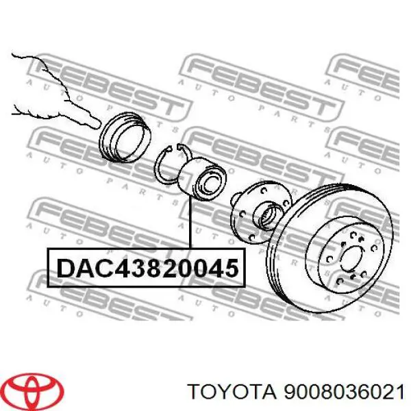 Комплект підшипник маточини передньої Toyota 9008036021 ціна, від 19.24 USD