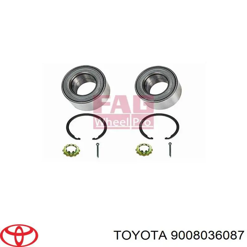 Комплект підшипник маточини передньої Toyota 9008036087 ціна, від 24.00 USD