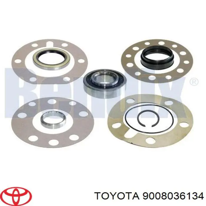 Підшипник маточини задньої Toyota 9008036134 ціна, від 60.10 USD
