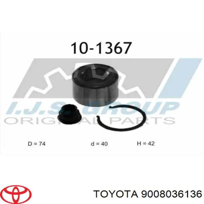 Купити 9008036136 Toyota Підшипник ступиці передньої