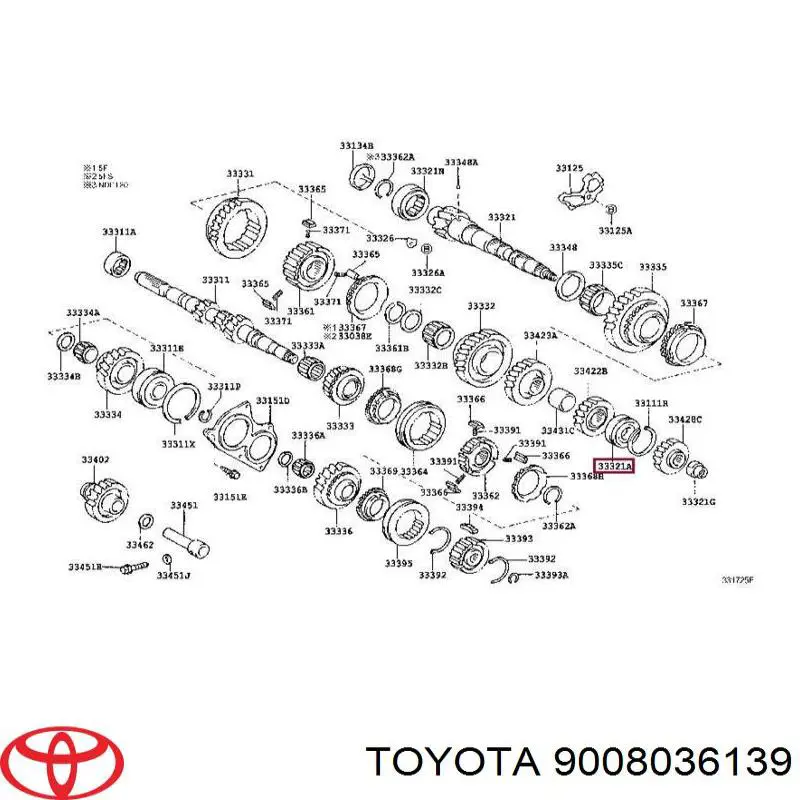 Підшипник вторинного валу коробки Toyota 9008036139 ціна, від 19.40 USD